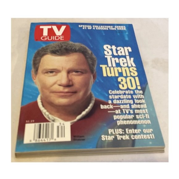 TV Guide Star Trek Turns 30 August 24-30 1996 William Shatner Cover - Picture 3 of 7